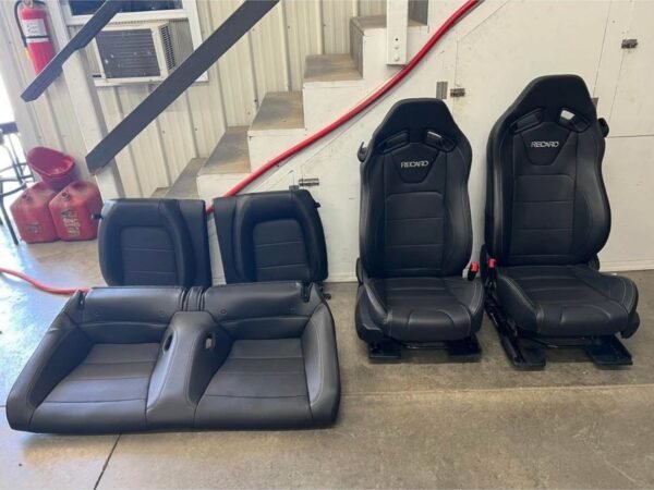 2015-2017 Mustang GT Black Leather Recaro Seats Front Rear