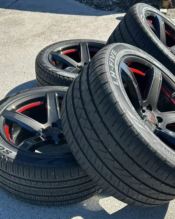 Dodge Charger Hellcat Carbon Fiber dip wheels with tires. - Image 5