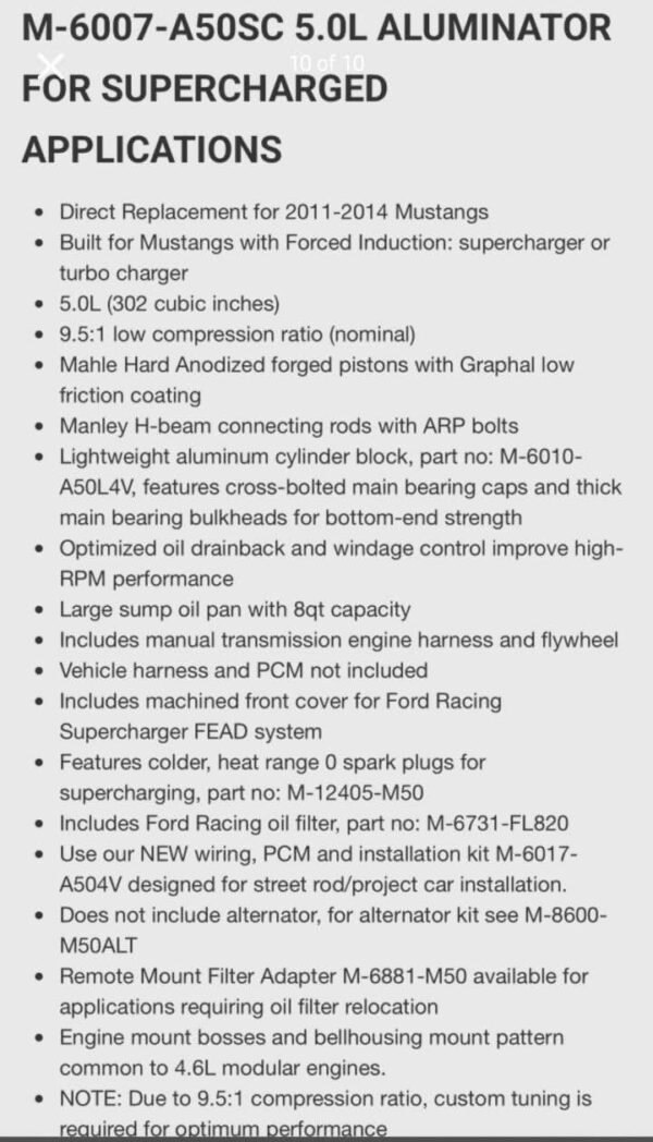 Ford Racing 5.0 Aluminator Crate Engine. NEW In the crate! - Image 9