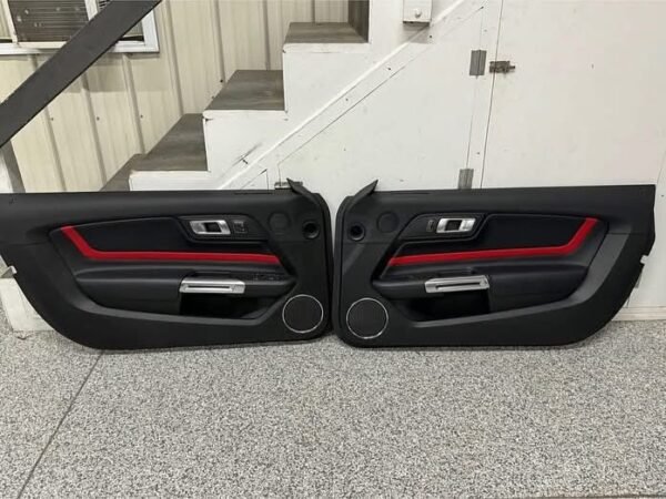 2018-2023 Mustang GT Black LH RH Red Insert Door Panels Pair