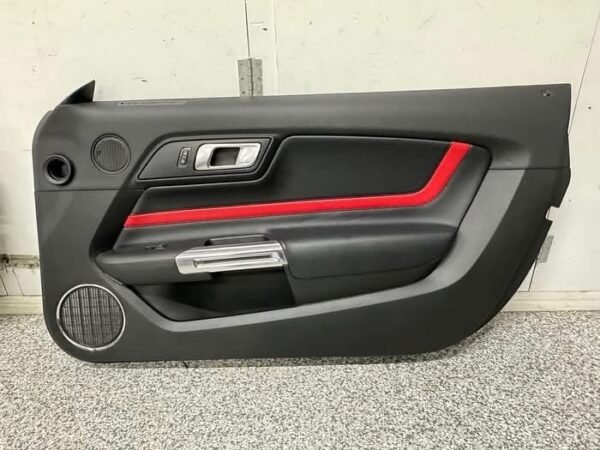 2018-2023 Mustang GT Black LH RH Red Insert Door Panels Pair - Image 4