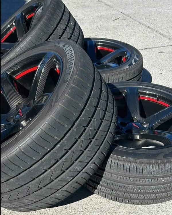 Dodge Charger Hellcat Carbon Fiber dip wheels with tires. - Image 6