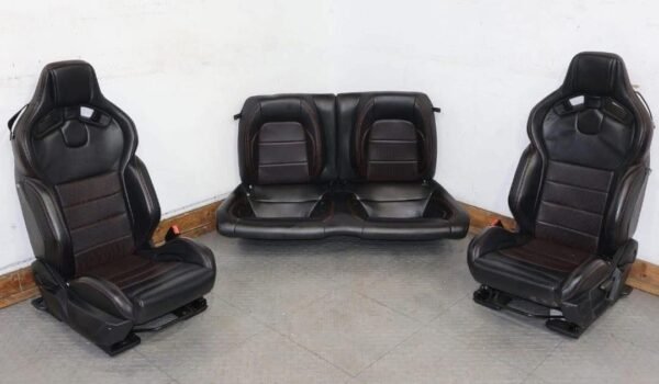 15-17 Mustang GT350 Coupe Katzkin Leather Seats Set (Ebony/Red)