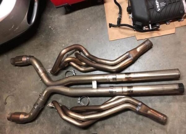 Texas speed long tube headers, Catless connect pipes X-pipe