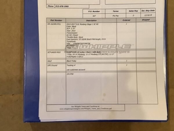 2015-2017 Whipple Gen 4 Stage 1 Supercharger Kit - Image 7