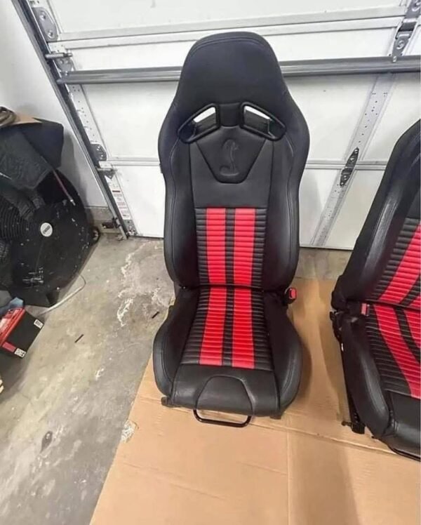 2012 Shelby GT500 red stripe Recaro front seats and matching rear seat. - Image 6