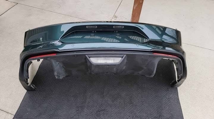 2018-2023 Ford Mustang GT Bullitt Rear Bumper Cover Sensors Dark Highland Green. - Image 2
