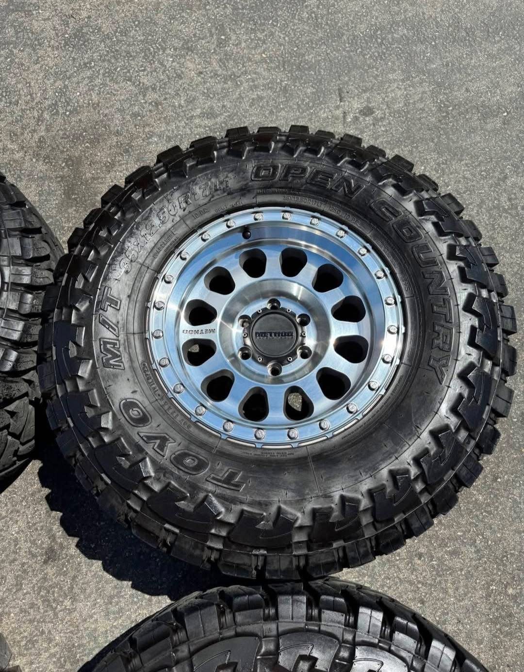 Method MR315 Machined 17x9 Wheels with -12 Offset* - *35" Toyo Open Country MTs (Mud-Terrains) with 95% Tread Life* - Image 4