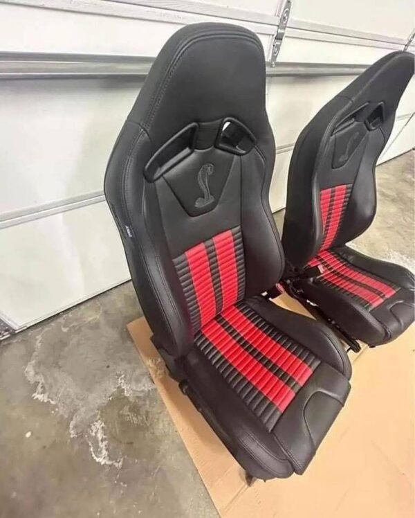 2012 Shelby GT500 red stripe Recaro front seats and matching rear seat. - Image 2
