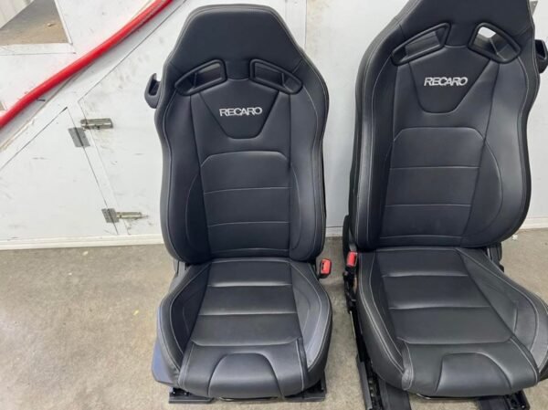 2015-2017 Mustang GT Black Leather Recaro Seats Front Rear - Image 7