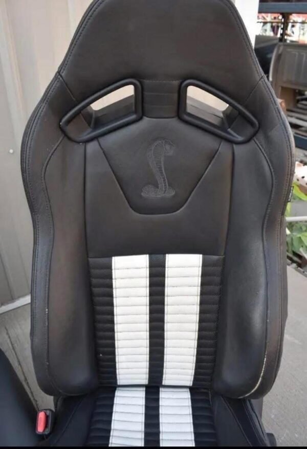 2012 FORD MUSTANG GT500 OEM RECARO BLACK & WHITE LEATHER PERFORMANCE SEATS COBRA 🐍 - Image 11