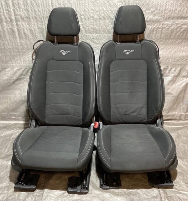 2015-2017 Ford Mustang GT Premium S550 Black Cloth Front Seats / Pair