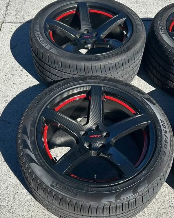 Dodge Charger Hellcat Carbon Fiber dip wheels with tires. - Image 9