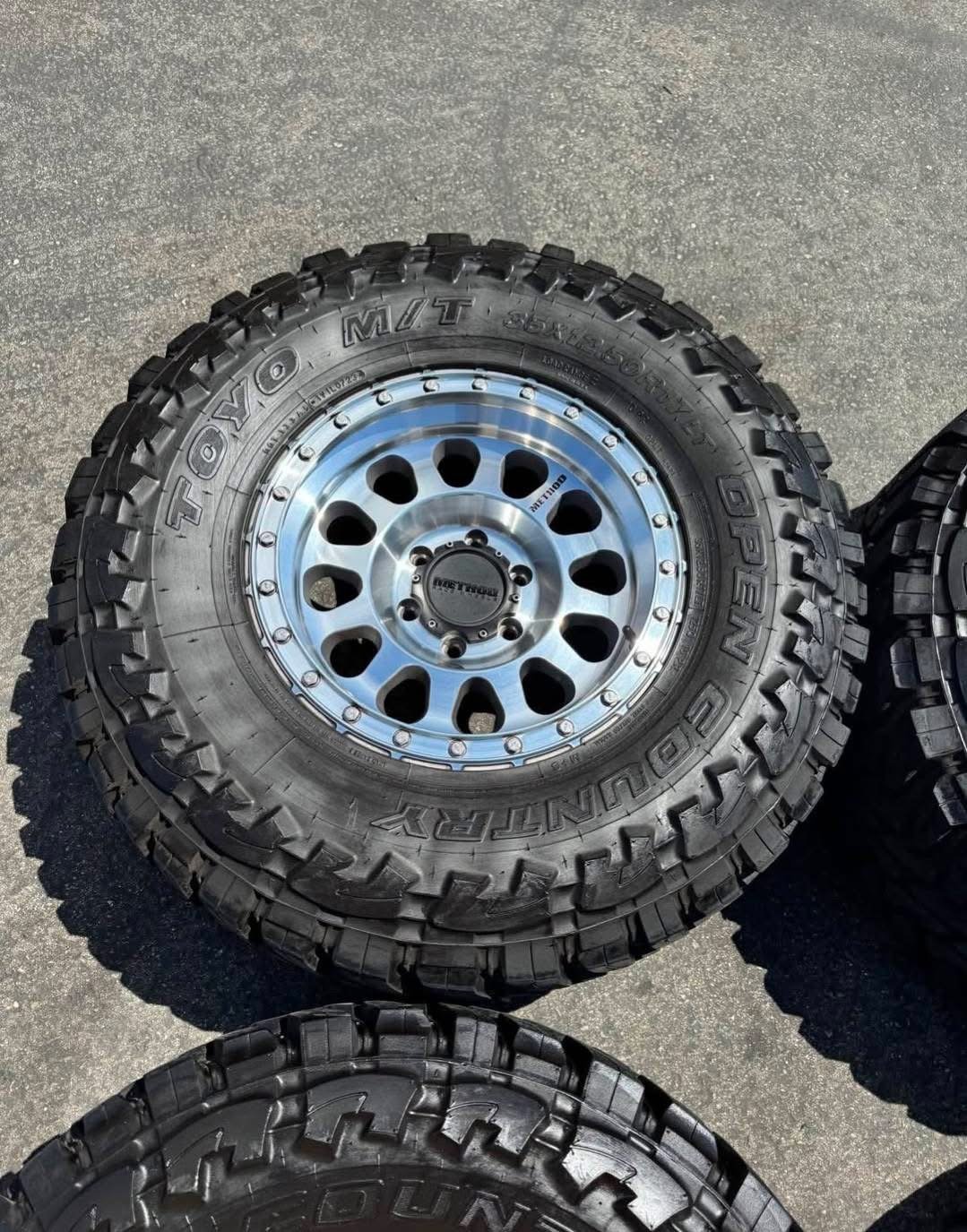 Method MR315 Machined 17x9 Wheels with -12 Offset* - *35" Toyo Open Country MTs (Mud-Terrains) with 95% Tread Life* - Image 5