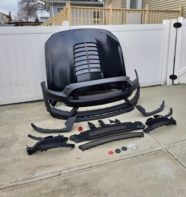 Ford Mustang front Bumper Hood set GT500 Shelby style facelift body kit for 2015-2017 - Image 4