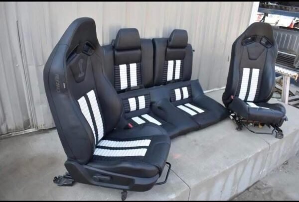 2012 FORD MUSTANG GT500 OEM RECARO BLACK & WHITE LEATHER PERFORMANCE SEATS COBRA 🐍