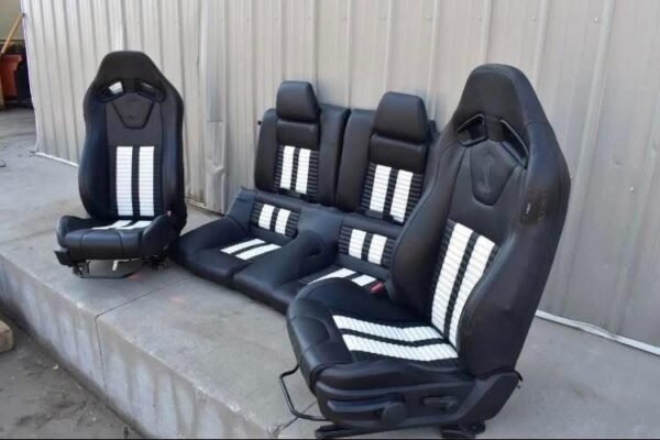 2012 FORD MUSTANG GT500 OEM RECARO BLACK & WHITE LEATHER PERFORMANCE SEATS COBRA 🐍 - Image 7