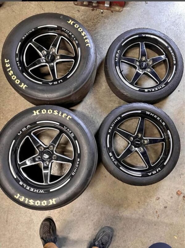 VMS racing wheel drag setup  Will fit 2005-2023 mustang, wheels are in like new . - Image 4