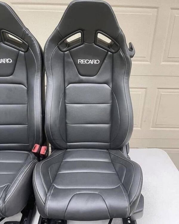 FORD MUSTANG OEM RECARO BLACK LEATHER SEATS - Image 2