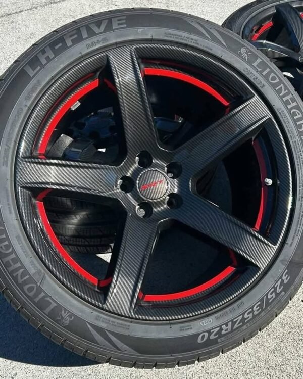Dodge Charger Hellcat Carbon Fiber dip wheels with tires. - Image 4
