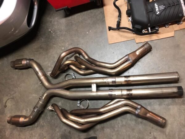 Texas speed long tube headers, Catless connect pipes X-pipe