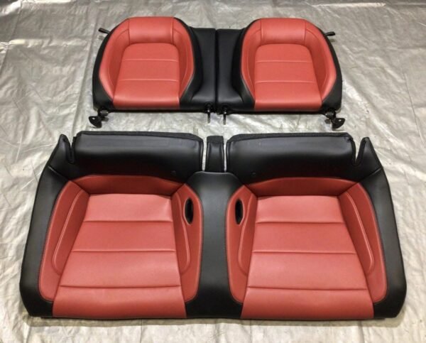 2015-2020 Mustang OEM red leather rear seats (coupe) – Excellent condition, direct bolt-in!