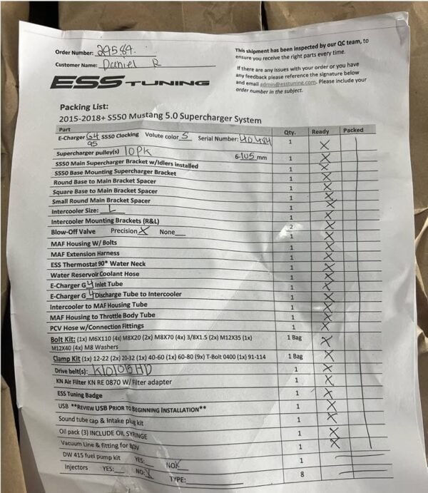 18-23 Mustang GT ESSG4-95 supercharger Kit for sale New never used  kit has never been unwrapped I opened it up for some pictures of the supercharger but most of it all is still wrapped from ESS. - Image 10